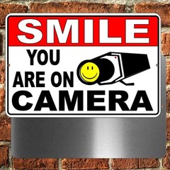 Smile You Are On Camera 8″ x 12″ Sign Metal warning video surveillance security