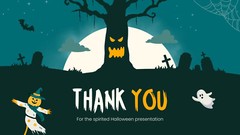 Website Landing Pages- Green and Orange Illustrated Halloween Party Presentation