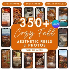 350+ Cozy Fall Aesthetic Faceless Reels – MRR Bundle