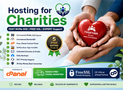 Hosting for Charities – 🙌 Unlimited SSD + Free SSL + CDN Boost | Only $14.99/Yr