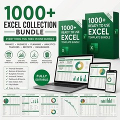 1000+ Excel Templates Bundle for Business Finance Budget Project Planning 2026✅