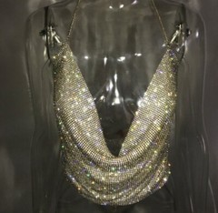 Shiny Colorful Halter Suspender Top