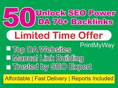 🚀 50 DA 70+ Backlink | High Authority SEO Links | Safe & Powerful Link Building