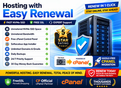 Hosting with Easy Renewal – 🔁Unlimited SSD, SSL, Fast Speed | Only $14.99/Year!