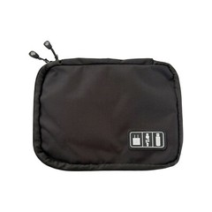 Storage Bag Mobile Phone Data Cable Portable Large Mesh Pocket Two-Way Zipper