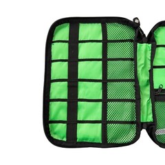 Storage Bag Mobile Phone Data Cable Portable Large Mesh Pocket Two-Way Zipper