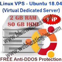 Linux VPS – Ubuntu 18.04 (Virtual Dedicated Server) 2GB RAM + 80GB HDD
