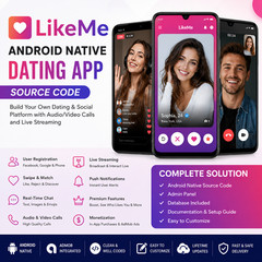 LikeMe – Android Native Dating App | Chat, Audio + Video Call | Live Streaming