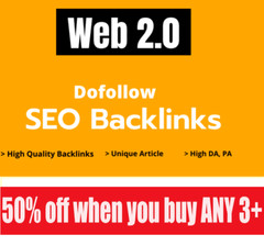 100 DA70 Plus Web2.0 HQ SEO backlinks
