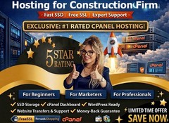 Hosting for Construction Firm – 🏗️ Free SSL, Fast SSD & Emails | Just $14.99/Yr