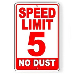 Speed Limit 5 Mph No Dust Red Sign / Decal Miles Per Hour Sw70Red / Magnetic