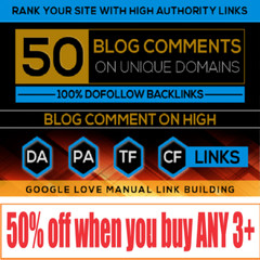 50 High Quality Dofollow Blog comment Backlinks