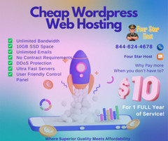 Cheap WordPress Hosting -US or UK – 1 FULL Year SALE JUST $10.00