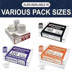 100 Sheets Packing Paper 13×12 Inch Moving Supplies for Fragile Items Glassware