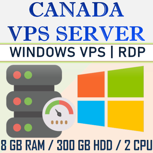 VPS Server / RDP Server / VPS Hosting – 8GB RAM + 300GB HDD – 1 Year