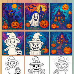 Halloween Coloring Pages, Halloween Coloring Book, Halloween Coloring Sheets,
