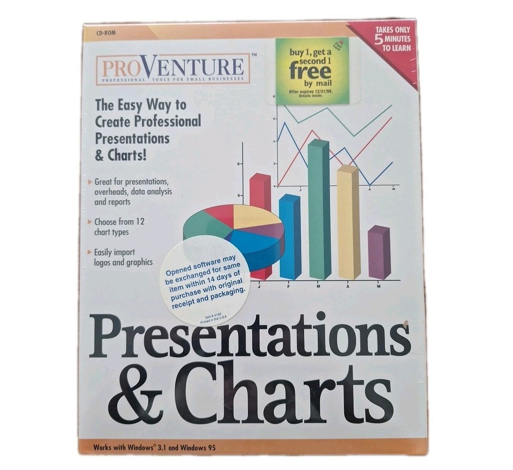 Presentations & Charts Professional Tools For Small Business CD ROM New Sealed