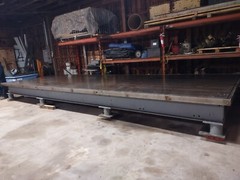 Heavy Duty Machined Steel Test Table. 8′ x24′ x2′ High.  Excellent condition.