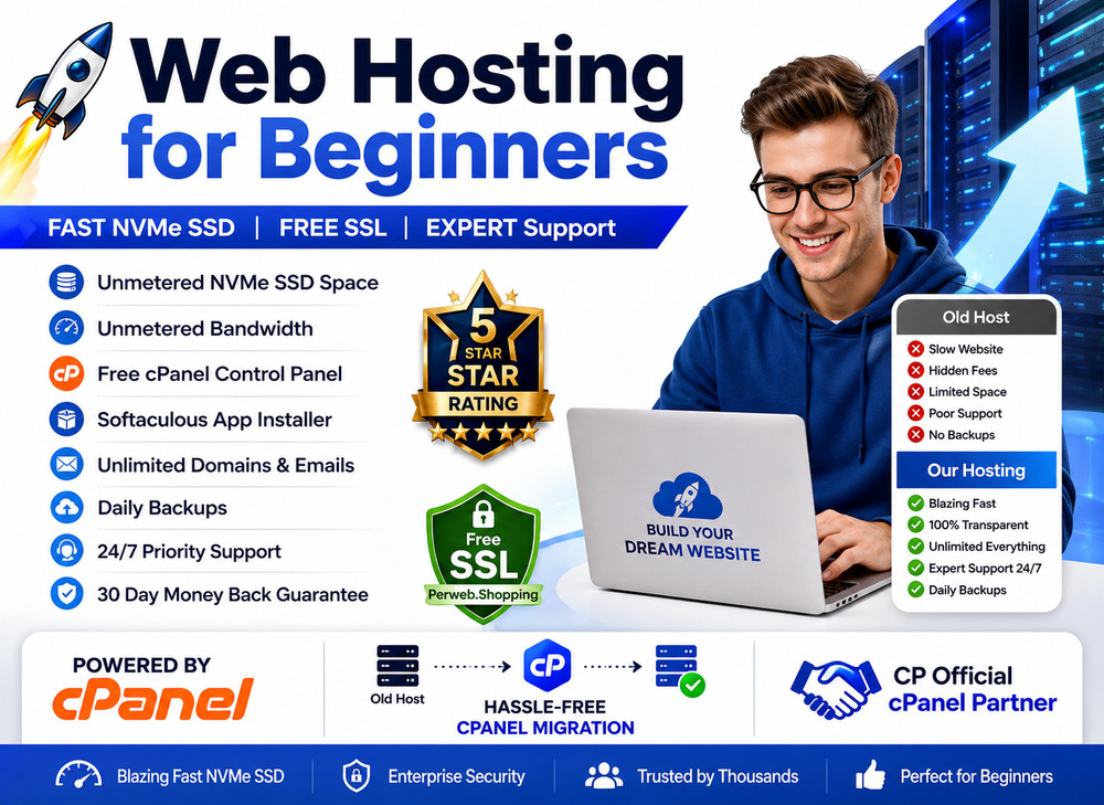 Web Hosting for Beginners – 💻 Unlimited SSD | Fast Secure Start Now – $14.99/Yr