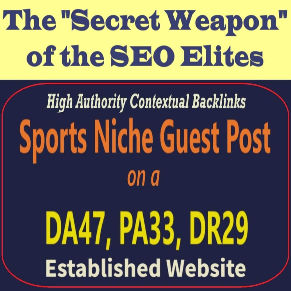 Premium SEO Guest Post on my DA40+ Sports Blog with Dofollow backlink