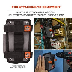 Ergodyne Squids 5543 Barcode Scanner Holder Mount for Forklift – Small Gray