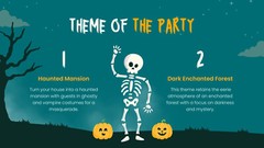 Website Landing Pages- Green and Orange Illustrated Halloween Party Presentation