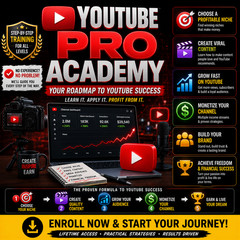 YouTube Pro Academy Success Blueprint Monetization Course Digital Download