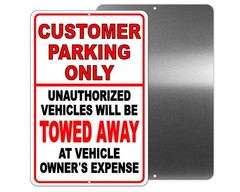 Customer Parking Only Unauthorized Vehicles Towed Sign / Decal / Scp003 /