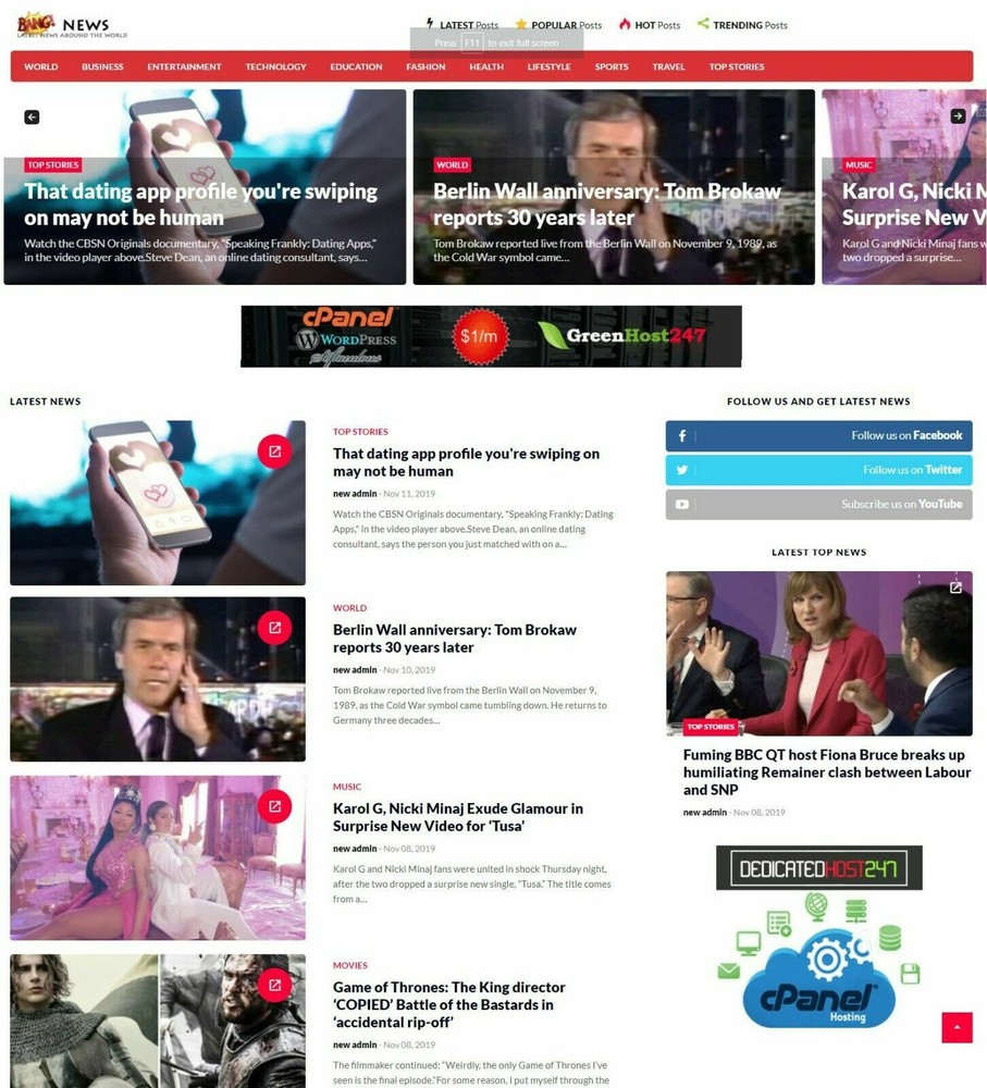 Online News Website Runs Autopilot + Free Hosting and Installation with SSL