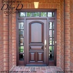 Residential front door ideas, 2 panel plank cherry, mohogany and more designs