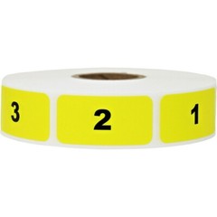 Yellow & Black Consecutive Number Inventory Labels 1 – 1000 | .75 x 1.5″ inch