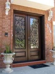Residential front door ideas, 2 panel plank cherry, mohogany and more designs