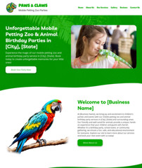 Petting Zoo & Animal Parties Customized Business Website *SEE FULL DESCRIPTION*
