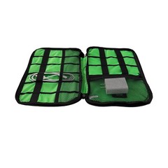 Storage Bag Mobile Phone Data Cable Portable Large Mesh Pocket Two-Way Zipper