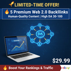 🔥 5 Premium Web 2.0 Backlinks | High DA 30-100 | Human-Quality Content SEO