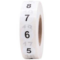 Consecutive Numbers 1-50 Labels | .5″ Round | 20 Sets of 50 | 1000 Pack