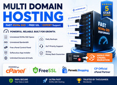 Multi Domain Hosting – 🌐 Unlimited SSD + SSL + Email + 24/7 Support – $14.99/Yr