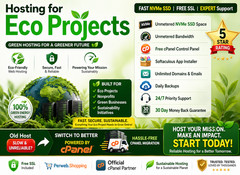 Hosting for Eco Projects – 🌿 Green Energy Fast SSD Web Hosting | $14.99/Year!