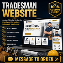 Custom Tradesman Website Design | Plumber Electrician Builder Business Website S