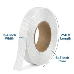 QWORK 3/4″ x 250′ Woven Polyester Cord Strap 2400 lb Strength Packaging Bundling