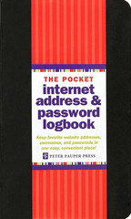Pocket-Sized Internet Address & Password Logbook (removable cover band for secur