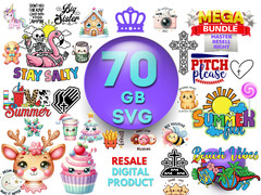 70GB Mega SVG Bundle Designs PLR MRR | Ultimate Digital Download