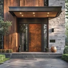 Residential front door ideas, 2 panel plank cherry, mohogany and more designs
