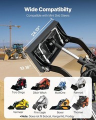 1/4″ Skid Steer Mount Plate 2″ Receiver Hitch 1500lbs Heavy Duty Steel