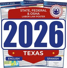 2026 Texas State and Federal Labor Law Poster – English Spanish Combo – OSHA 128