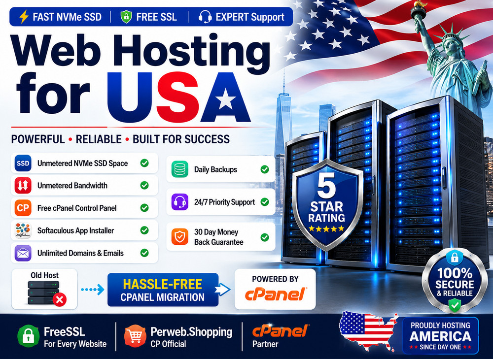Web Hosting for USA – 🇺🇸 Lightning-Fast SSD + SSL | Secure Hosting $14.99/Year