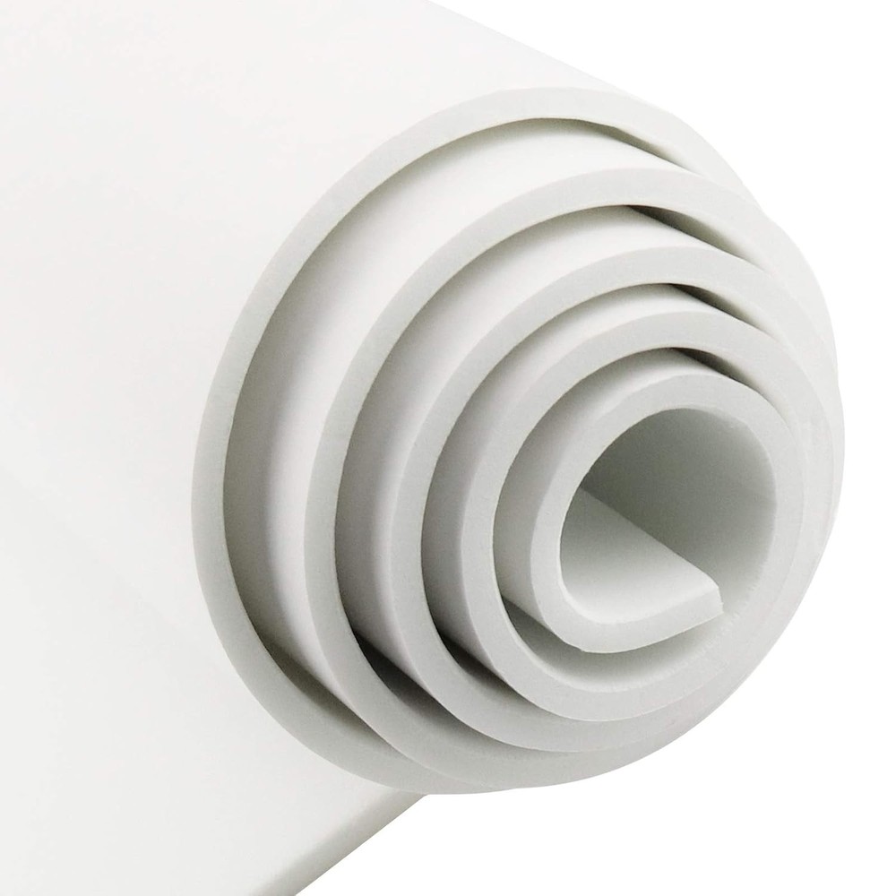 Neoprene Foam Insulation Sheet 1/4″ Thick Adhesive Rubber Roll Soundproof White