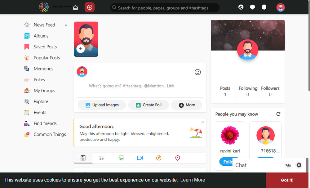 Social Network website Responsive multi language Free Hosting / Complete Setup
