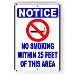 No Smoking Within 25′ Of This Area Metal Sign Or Decal 6 SIZES vaping SNS010