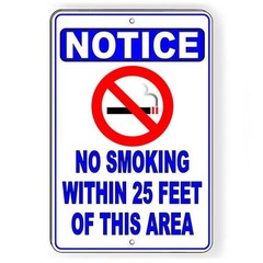 No Smoking Within 25′ Of This Area Sign / Decal Vaping Sns010 / Magnetic Sign